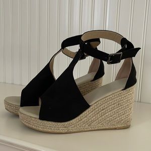 Black Wedge Sandals